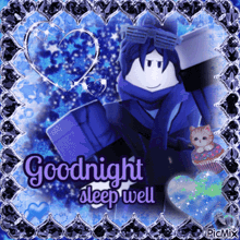 a picture that says goodnight sleep well with a cartoon character