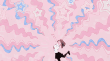 a group of anime characters are flying in the air
