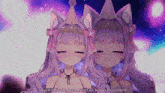 a cartoon of a girl with purple hair and a crown on her head says machs dir bequem und es kann losgehen