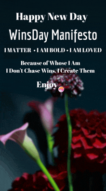 happy new day winsday manifesto i matter i am bold i am loved because of whose i am