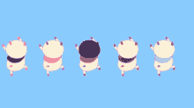 a cartoon drawing of a sheep with different colors on its head