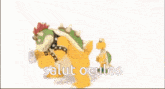 a cartoon character with the words salut oculos written on it