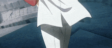 a man in a white shirt and black pants is walking