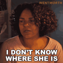I Dont Know Where She Is Ruby Mitchell GIF - I Dont Know Where She Is Ruby Mitchell Wentworth GIFs