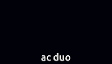 a couple of anime girls laying next to each other with the words ac duo written on the bottom .