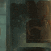 a blurred image of a vase on a table in a room .