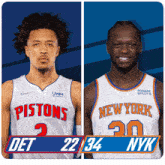 Detroit Pistons (22) Vs. New York Knicks (34) First-second Period Break GIF - Nba Basketball Nba 2021 GIFs