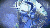 a close up of a cartoon character with a sword in his hand