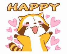 rascal raccoon happy blushing joy