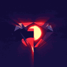 a lightning bolt is coming out of a sphere