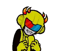 a pixel art drawing of a monster wearing headphones and a helmet