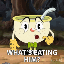 Whats Eating Him Bowlboy GIF - Whats Eating Him Bowlboy The Cuphead Show GIFs