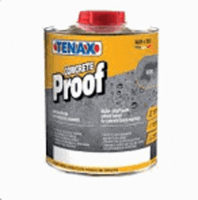 a bottle of concrete proof is sitting on a table .