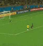 a soccer player in a yellow jersey with the number 11 on it