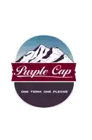 a logo for purple cap shows a mountain and says one team one pledge