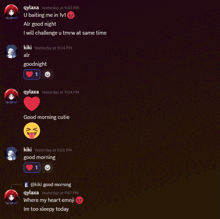 a screenshot of a chat with qqlaxa and kiki