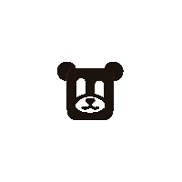 a black and white drawing of a teddy bear 's face