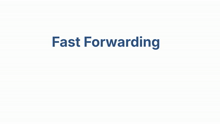 a white background with the words fast forwarding written in blue