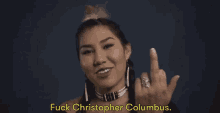 Fuck You Columbus Pocahontas Costume GIF - Fuck You Columbus Pocahontas Costume GIFs
