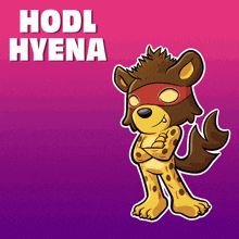 a cartoon of a hyena with the words hodl hyena behind it