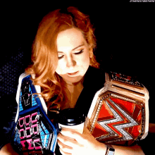 Becky Lynch Up Up Down Down GIF - Becky Lynch Up Up Down Down Becky Two Belts GIFs
