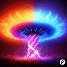 Lightning Mushroom Aiart2023 GIF - Lightning Mushroom Aiart2023 Psychedelic Storm GIFs