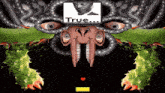 a computer generated image with a picture of a man and the word true