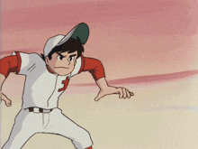 a cartoon baseball player with the letter h on his uniform