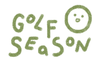 a logo for golf season with a smiley face