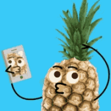 pineapple fruit selfie cute pout