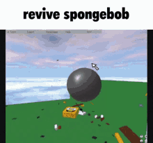 a screenshot of a video game that says revive spongebob on it