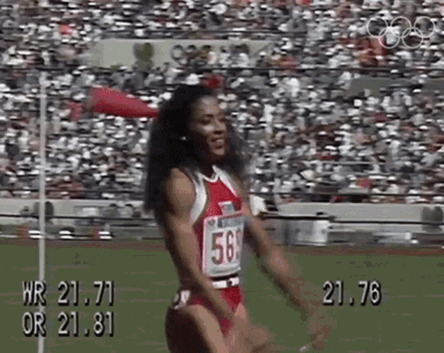 Celebrating Florence Griffith Joyner GIF - Celebrating Florence Griffith Joyner International Olympic Committee250days GIFs