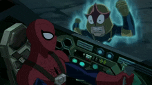 a cartoon of spider-man giving a thumbs up next to nova