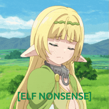 a picture of a girl with elf ears and the words elf nonsense on the bottom