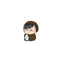 a cartoon of a person holding a clock with the number 1 on the face
