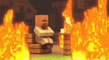 Minecraft Villager GIF - Minecraft Villager On Fire GIFs