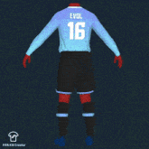 a 3d model of a soccer player with the number 16