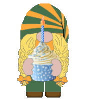 Gnome Cupcake Sticker - Gnome Cupcake Birthday Stickers