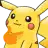 a close up of a pikachu cartoon character with a scarf around its neck on a white background .