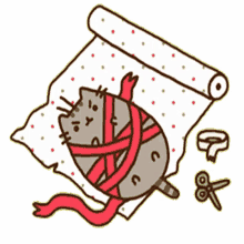 pusheen gift wrapping holidays