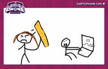 a drawing of a stick figure with the words garticphone.com on the bottom