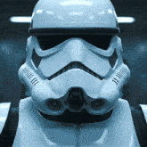 a close up of a storm trooper 's helmet and armor