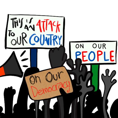 This Is An Attack On Our Country Our People Sticker - This Is An Attack On Our Country Our People Protest Sign Stickers