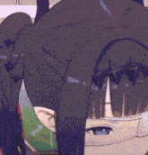 a drawing of a girl with a mask on her face
