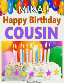 Happy Birthday Cousin Cake GIF - Happy Birthday Cousin Cake Candles GIFs