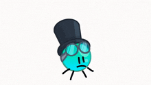 a cartoon character wearing a top hat and goggles with the words becomes emo below him