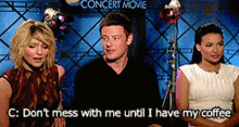 Cory Monteith Glee GIF - Cory Monteith Glee Dont Mess With Me Until I Have My Coffee GIFs