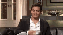 Celebrity सलाम GIF - Aamir Koffee With GIFs