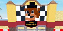 a building with a freddy fazbear 's pizza logo on it