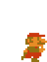 a pixel art drawing of mario from the video game super mario bros .
